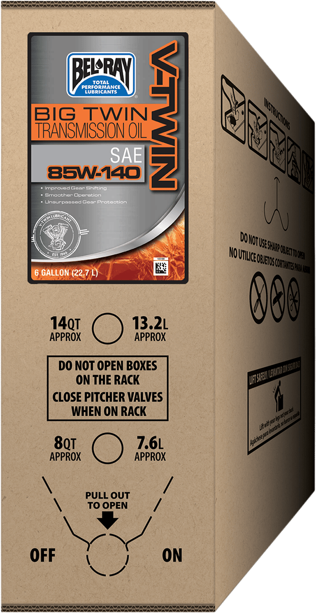 BEL-RAY - 301828150033 - Big Twin Transmission Oil - 6 U.s. Gal. - Bag-In-Box