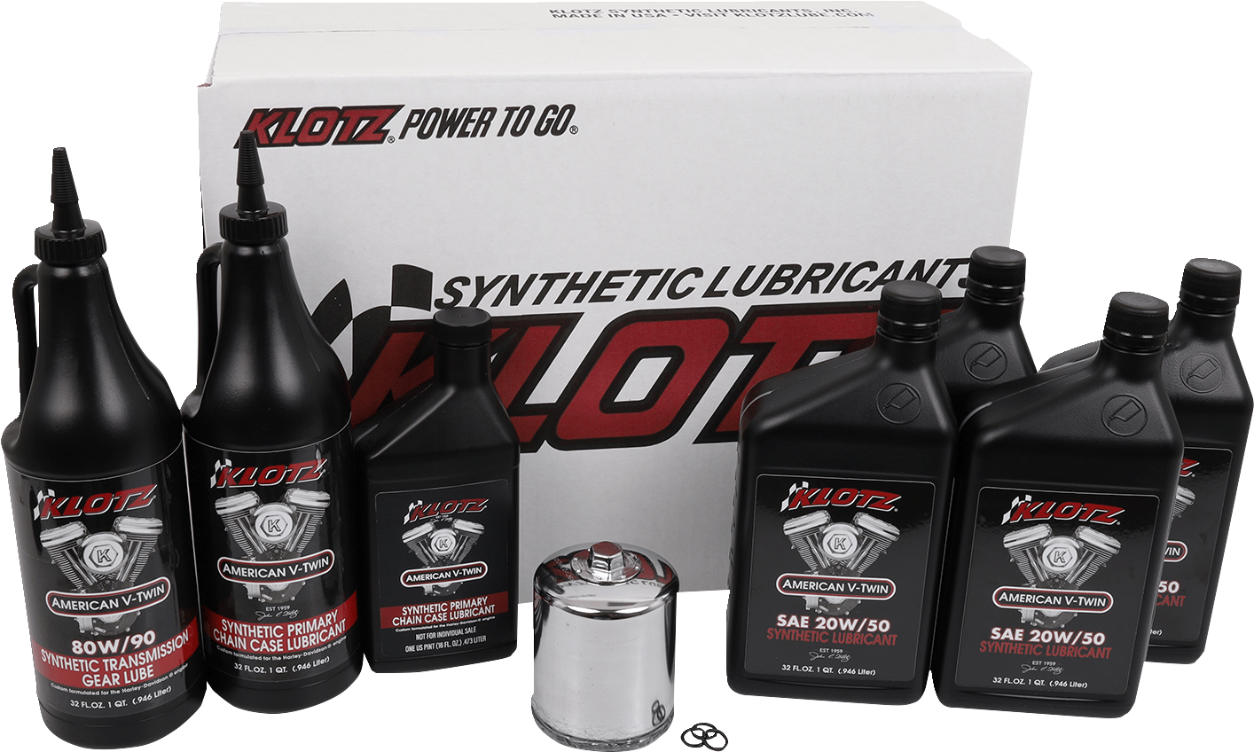 KLOTZ OIL - KH102 - Premium Oil Change Kit - '84-'99 Evolution Big Twin