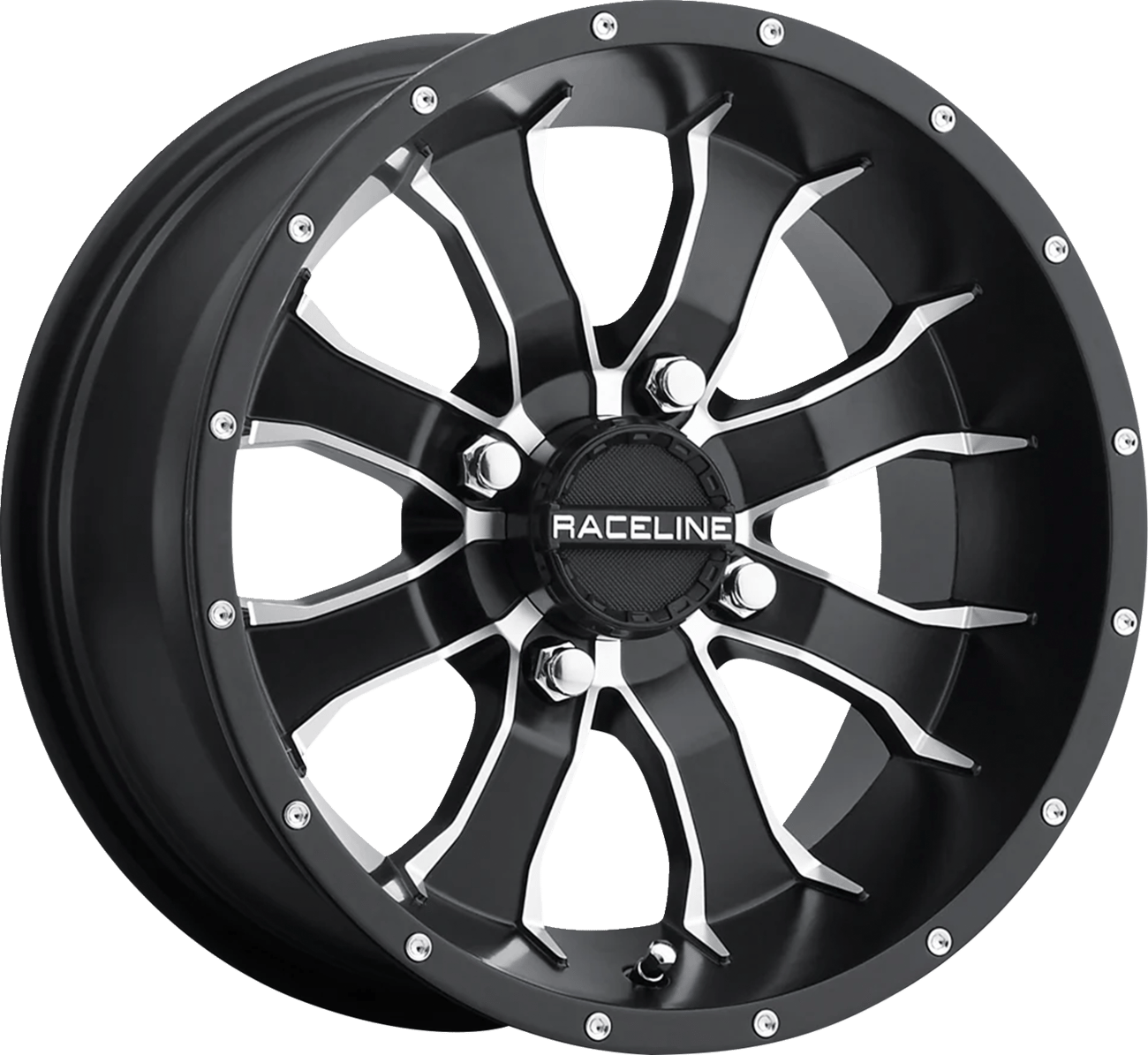 RACELINE WHEELS - A779801135 - Wheel - Mamba - Rear - Black/Machined - 9X8 - 4/110 - 3+5