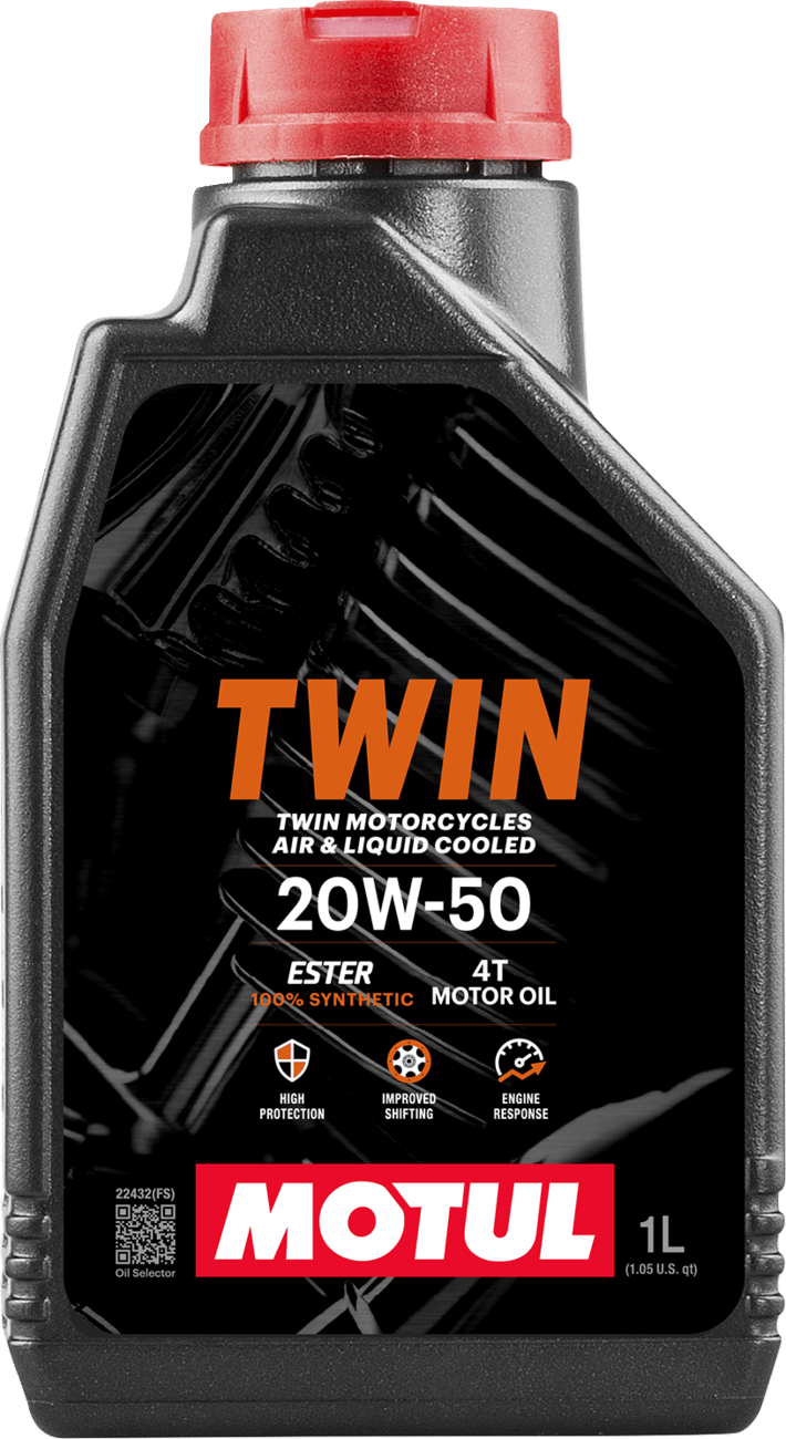 MOTUL - 108061 - V-Twin Synthetic Oil - 20W-50 - 1 U.s. Quart