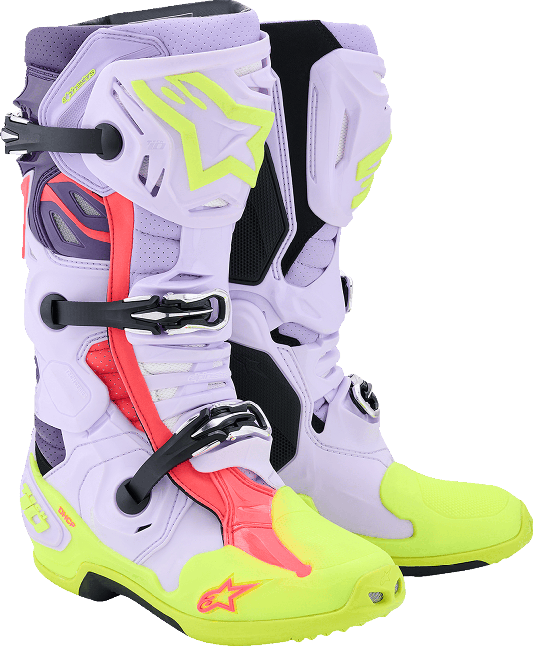 ALPINESTARS - 201052031509 - Tech 10 Supervented Boots - Purple/Fluorescent Yellow/Diva Pink - Us 9 / Eu 43