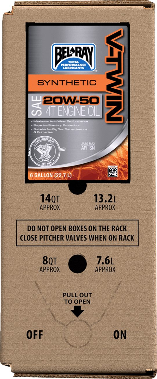 V-Twin Synthetic Oil 20W50 6GAL Bag in Box