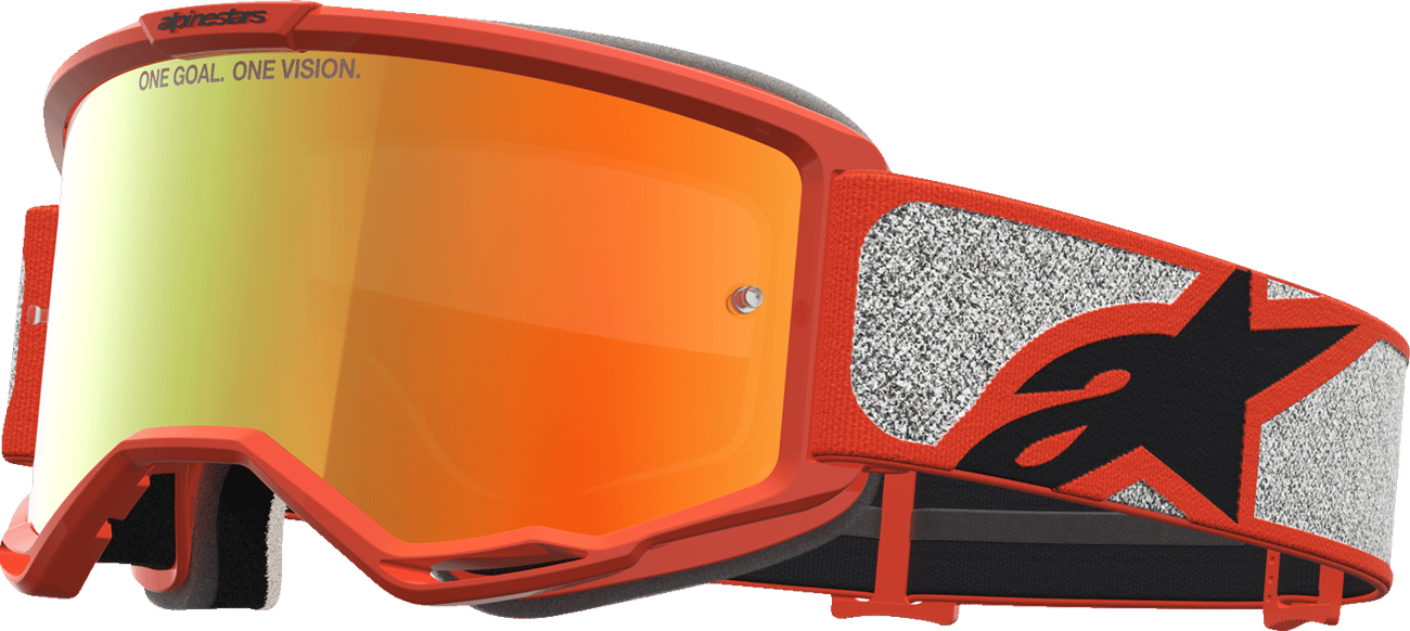 ALPINESTARS GOGGLES - 51019271741 - Vision 5 Goggle - Rora - Silver/Orange - Red Mirror Lens