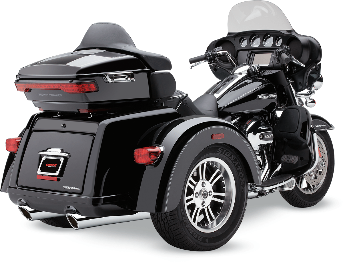 COBRA - 6303 - 909 Twins Slip-On Mufflers - Tri-Glide - Chrome