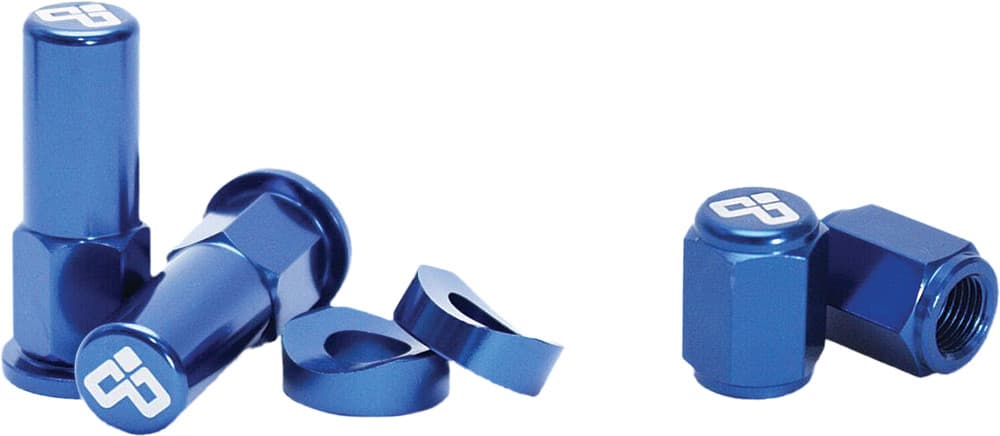 Rim Lock Nut & Valve Cap Kit Blue