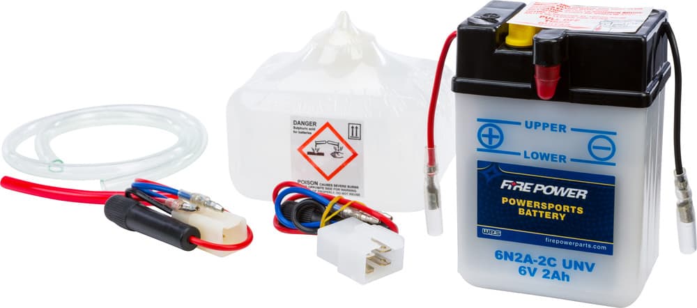 FIRE POWER - 6N2A-2C/UNV - 6V Standard Battery W/Acid Pack