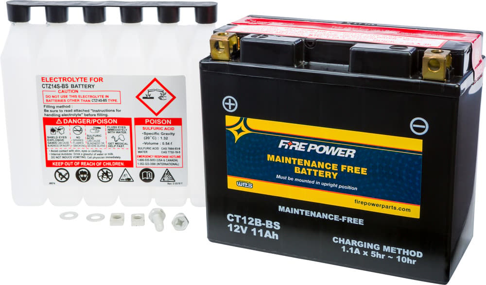 FIRE POWER - CT12B-BS - Maintenance Free Sealed Battery