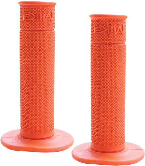 MIKA METALS - GRIPS-ORANGE - Motorcycle Waffle Grip
