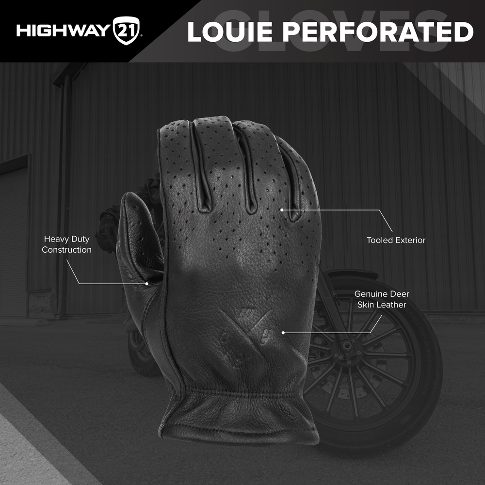 HIGHWAY 21 - 489-0050XS - Louie Perforated Gloves