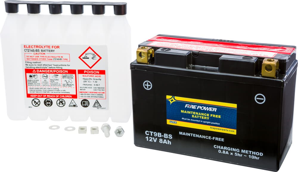 FIRE POWER - CT9B-BS - Maintenance Free Sealed Battery