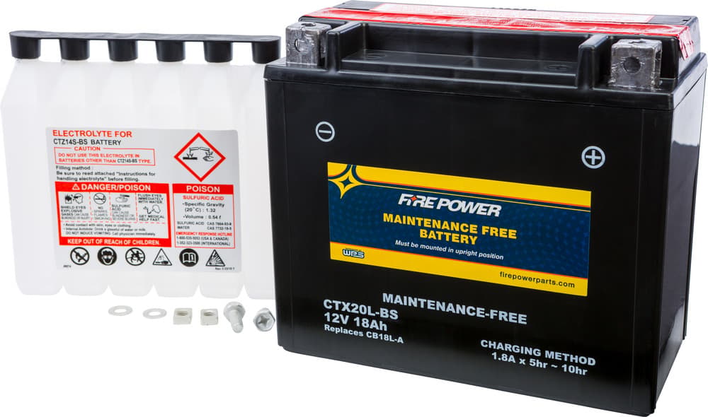 FIRE POWER - CTX20L-BS - Maintenance Free Sealed Battery