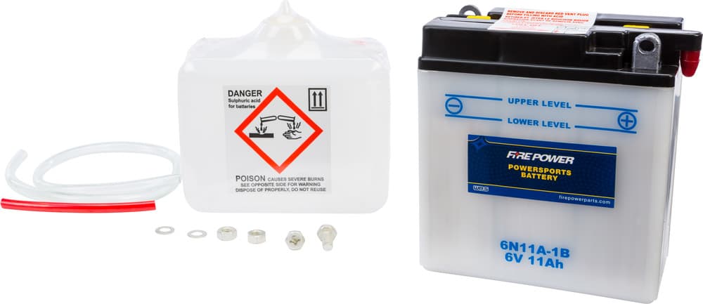 FIRE POWER - 6N11A-1B - 6V Standard Battery W/Acid Pack