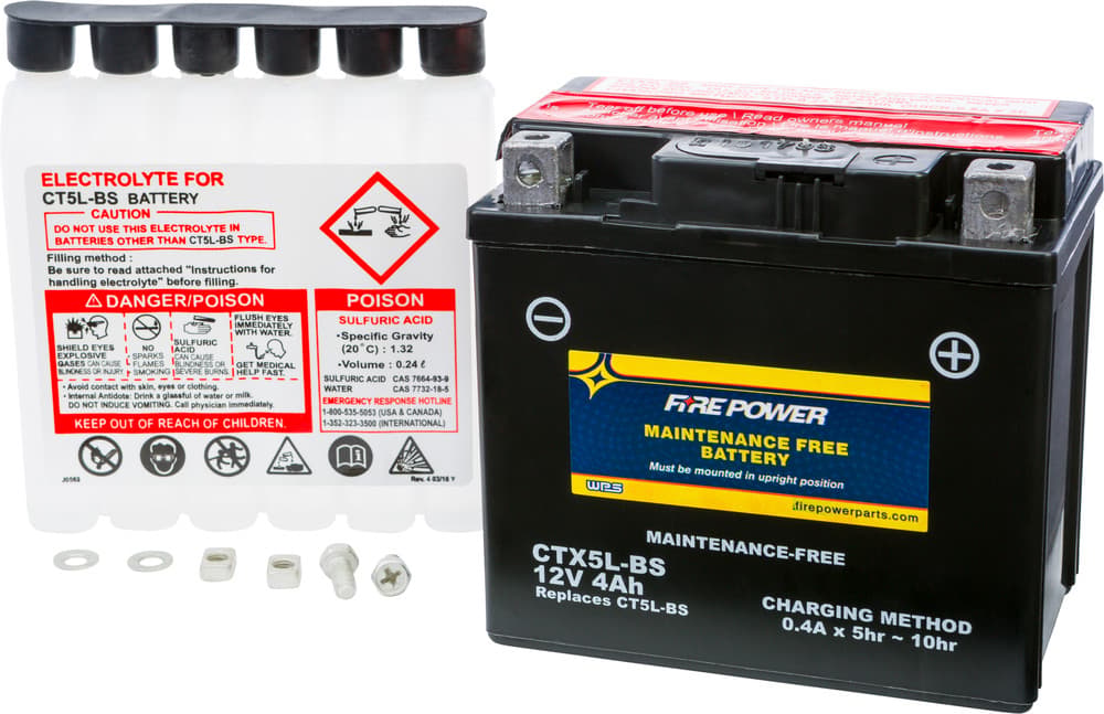 FIRE POWER - CTX5L-BS - Maintenance Free Sealed Battery