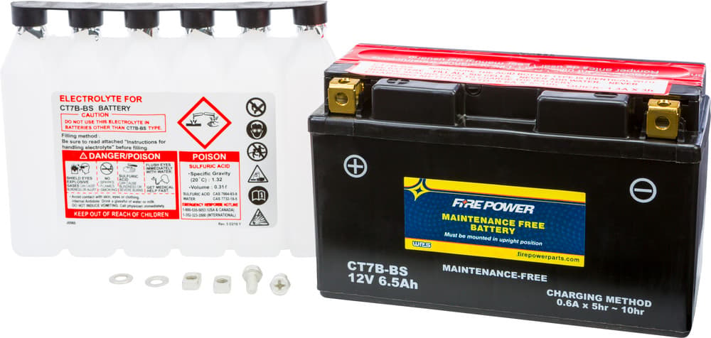 FIRE POWER - CT7B-BS - Maintenance Free Sealed Battery
