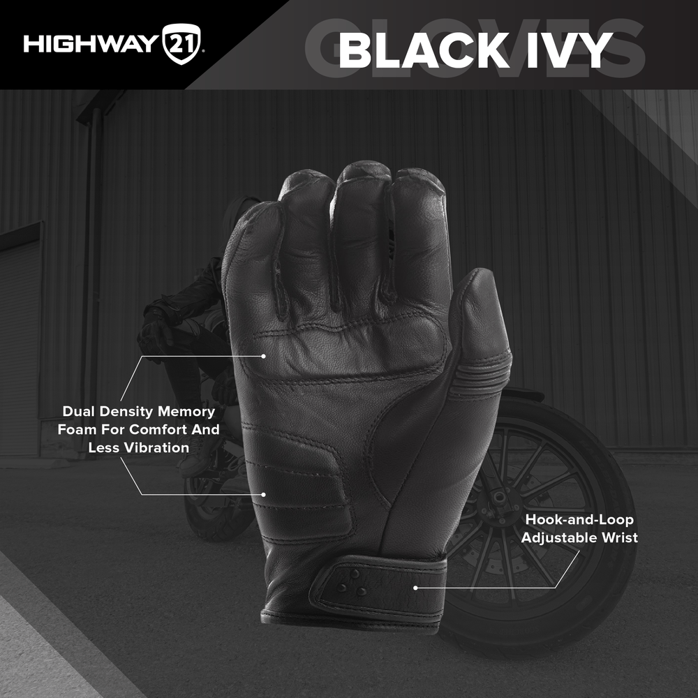 HIGHWAY 21 - #5884 489-0080~2 - Women's Black Ivy Gloves