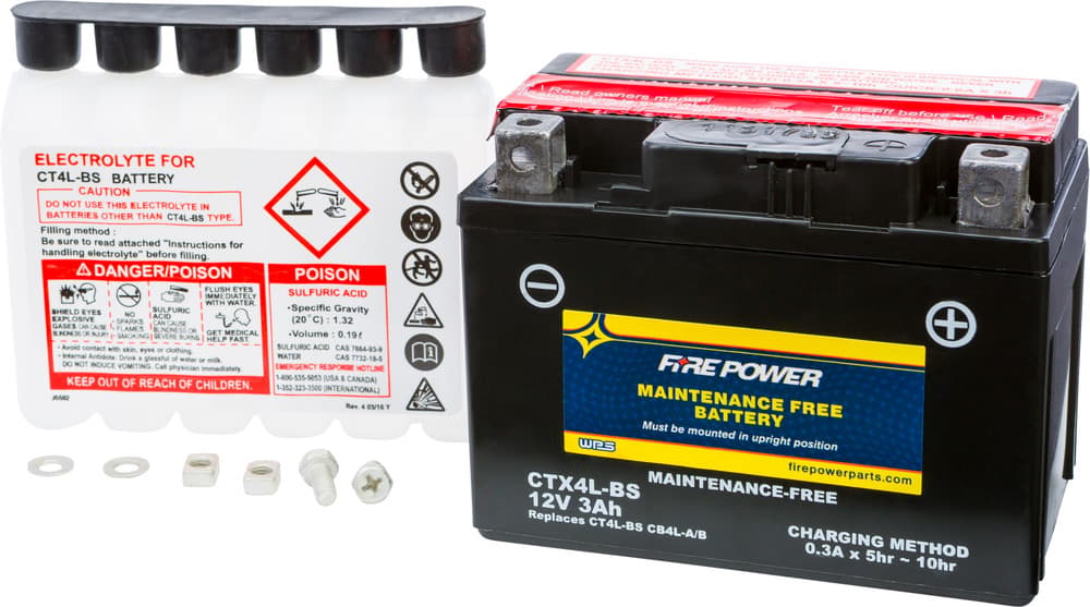 FIRE POWER - CTX4L-BS - Maintenance Free Sealed Battery