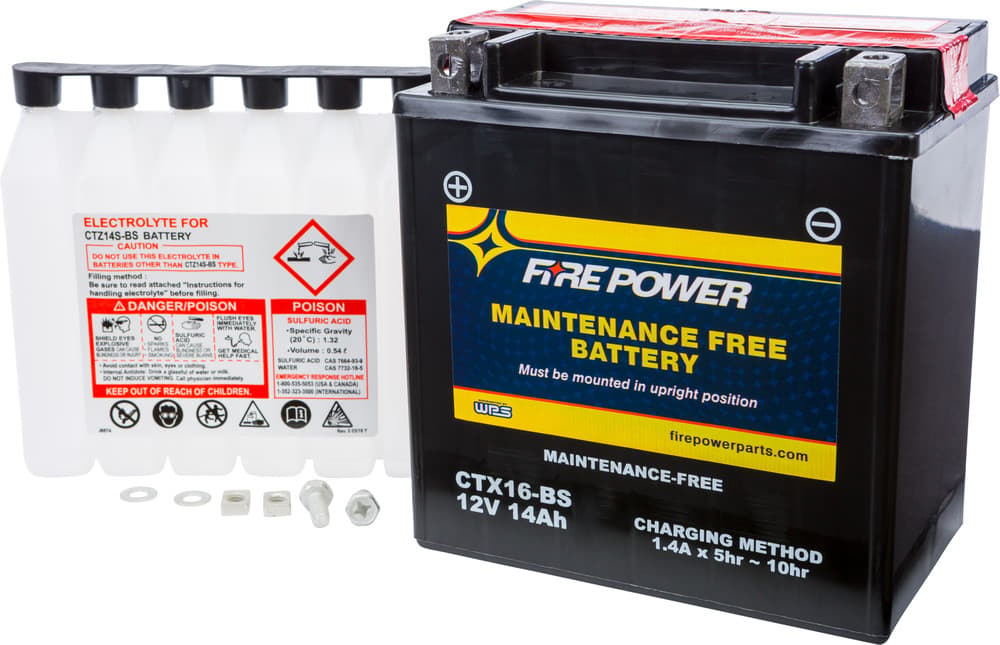 FIRE POWER - CTX16-BS - Maintenance Free Sealed Battery