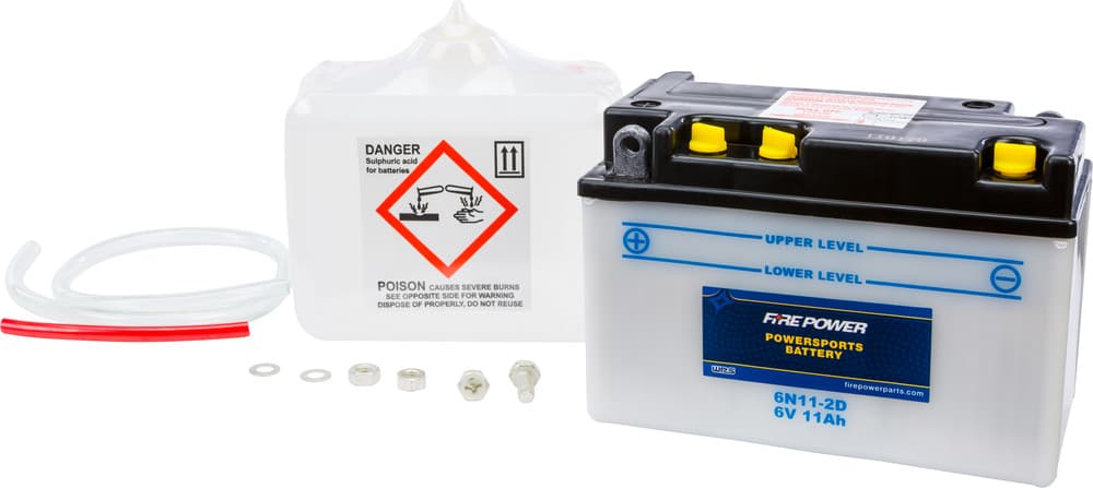 FIRE POWER - 6N11-2D - 6V Standard Battery W/Acid Pack