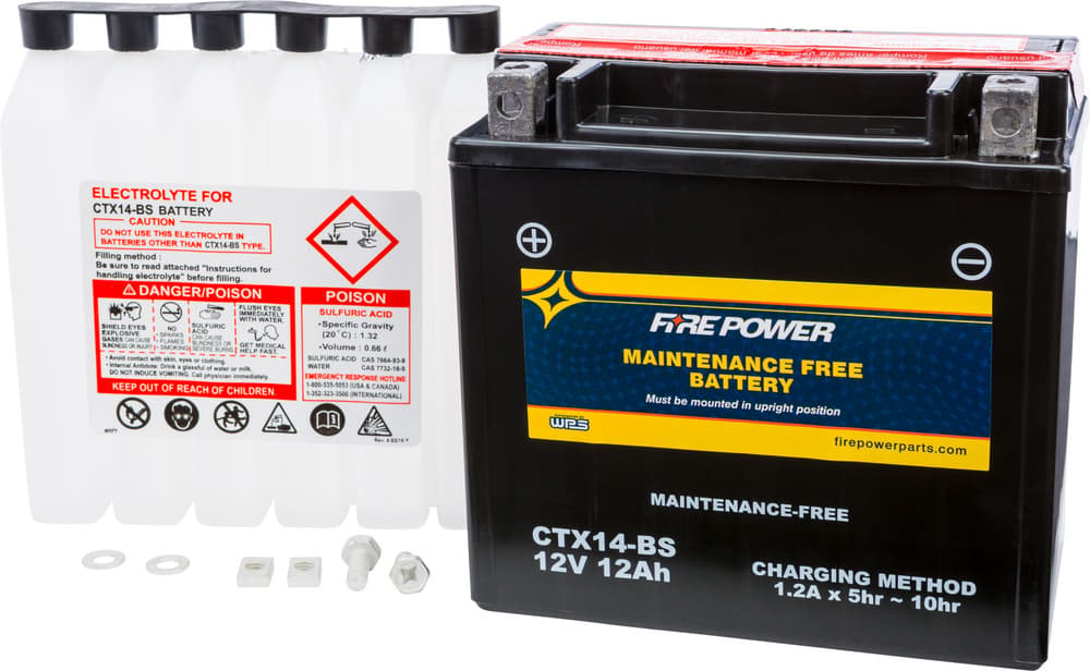 FIRE POWER - CTX14-BS - Maintenance Free Sealed Battery