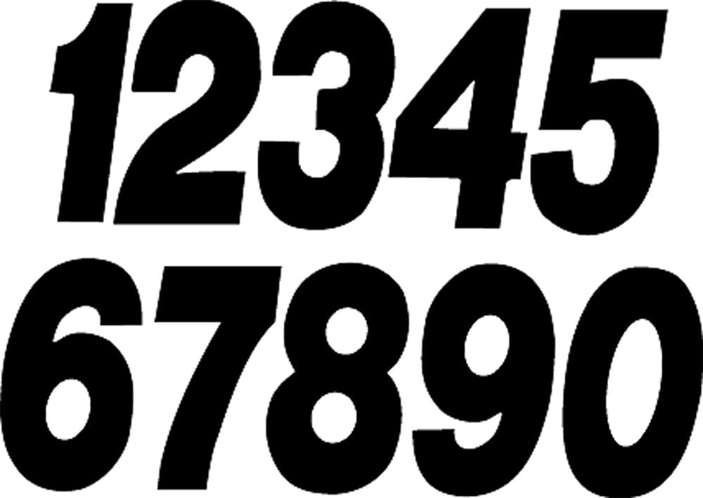 DIRT DIGITS - PD43B-0 - Pro Digit Competition Stick-On Numbers
