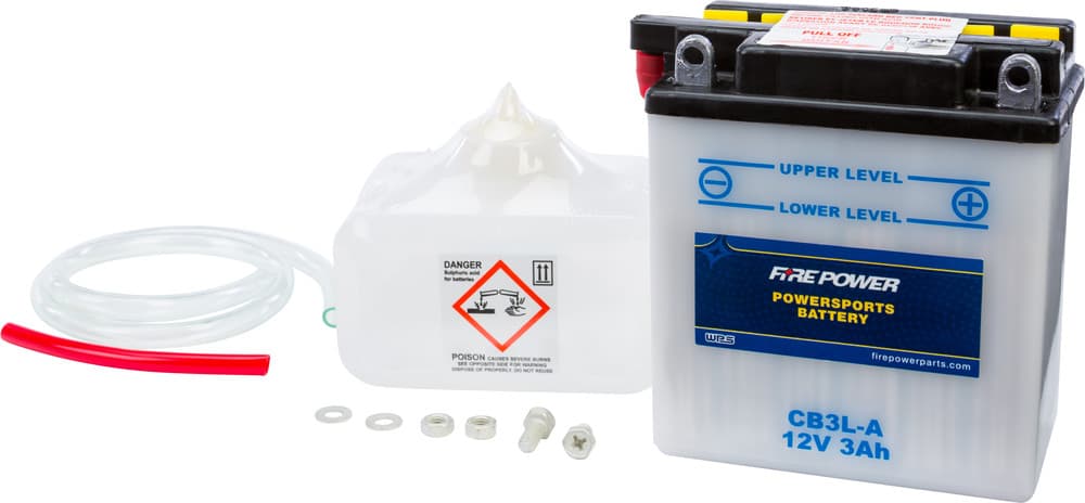 FIRE POWER - CB3L-A - 12V Heavy Duty Battery W/Acid Pack