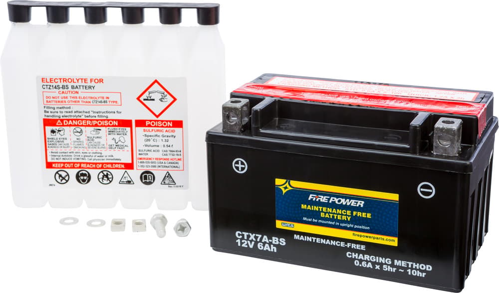 FIRE POWER - CTX7A-BS - Maintenance Free Sealed Battery
