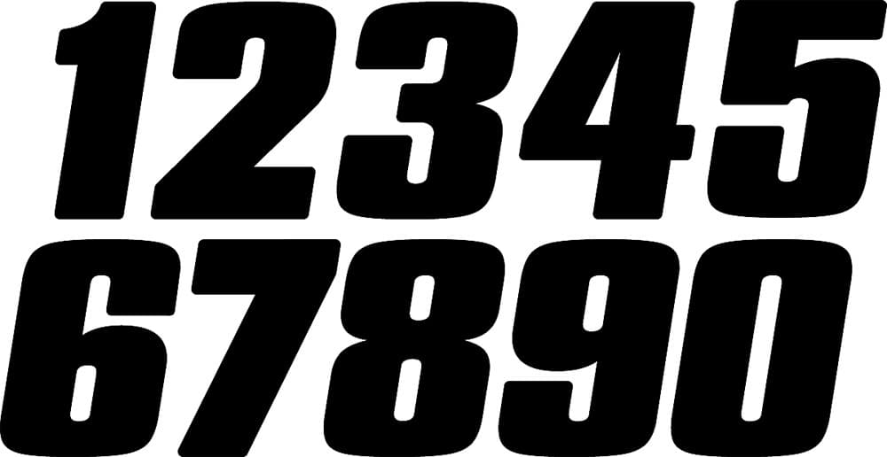 DIRT DIGITS - DD43B-1 - Dirt Digit Competition Stick-On Numbers