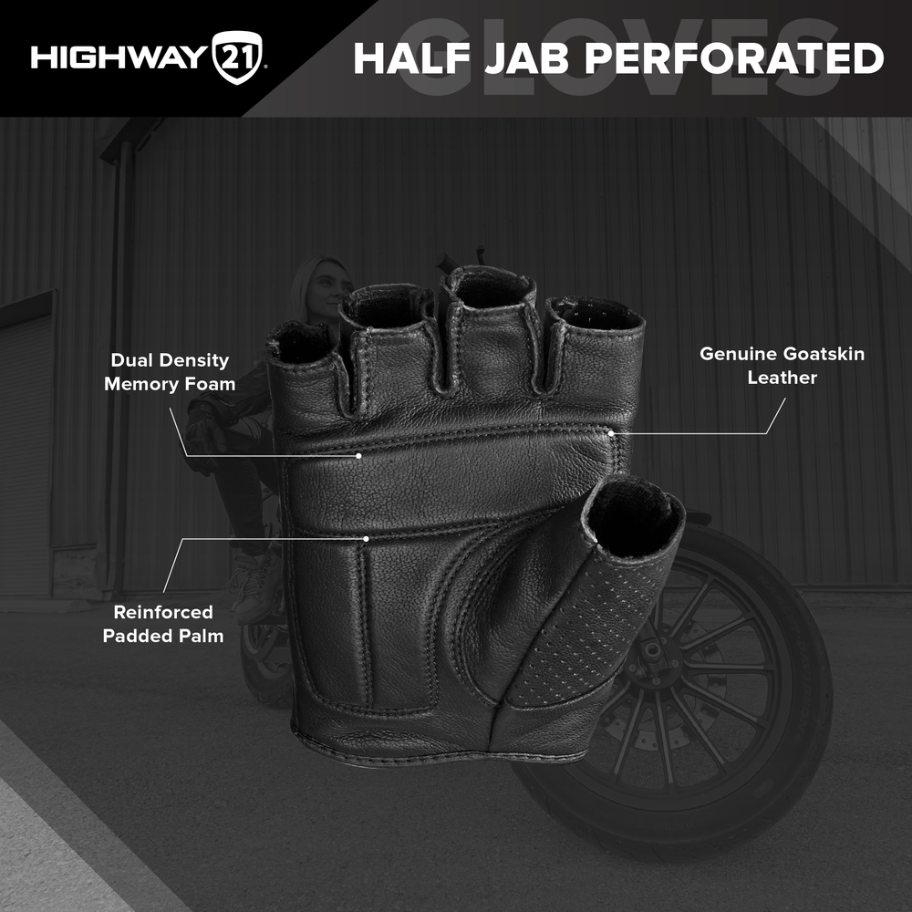 HIGHWAY 21 - #5884 489-0018~4 - Half Jab Perforated Gloves
