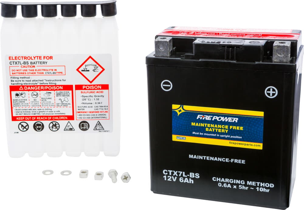 FIRE POWER - CTX7L-BS - Maintenance Free Sealed Battery