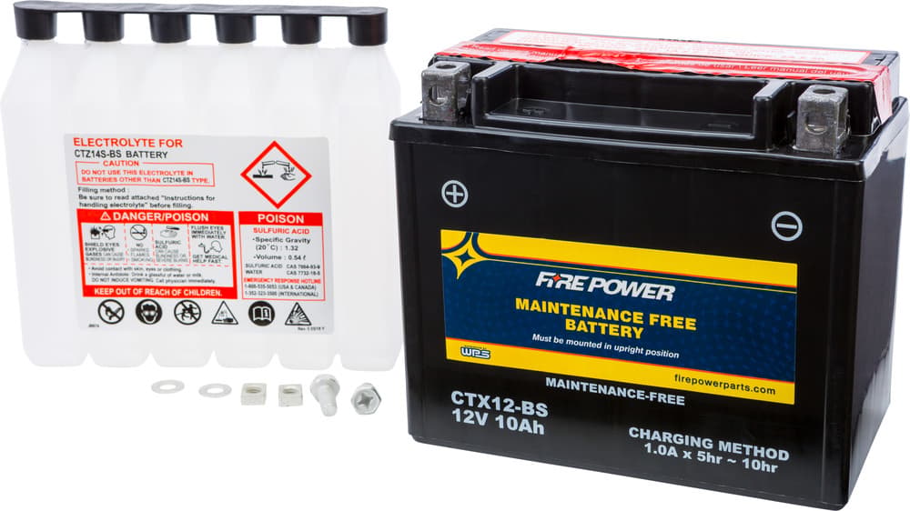 FIRE POWER - CTX12-BS - Maintenance Free Sealed Battery