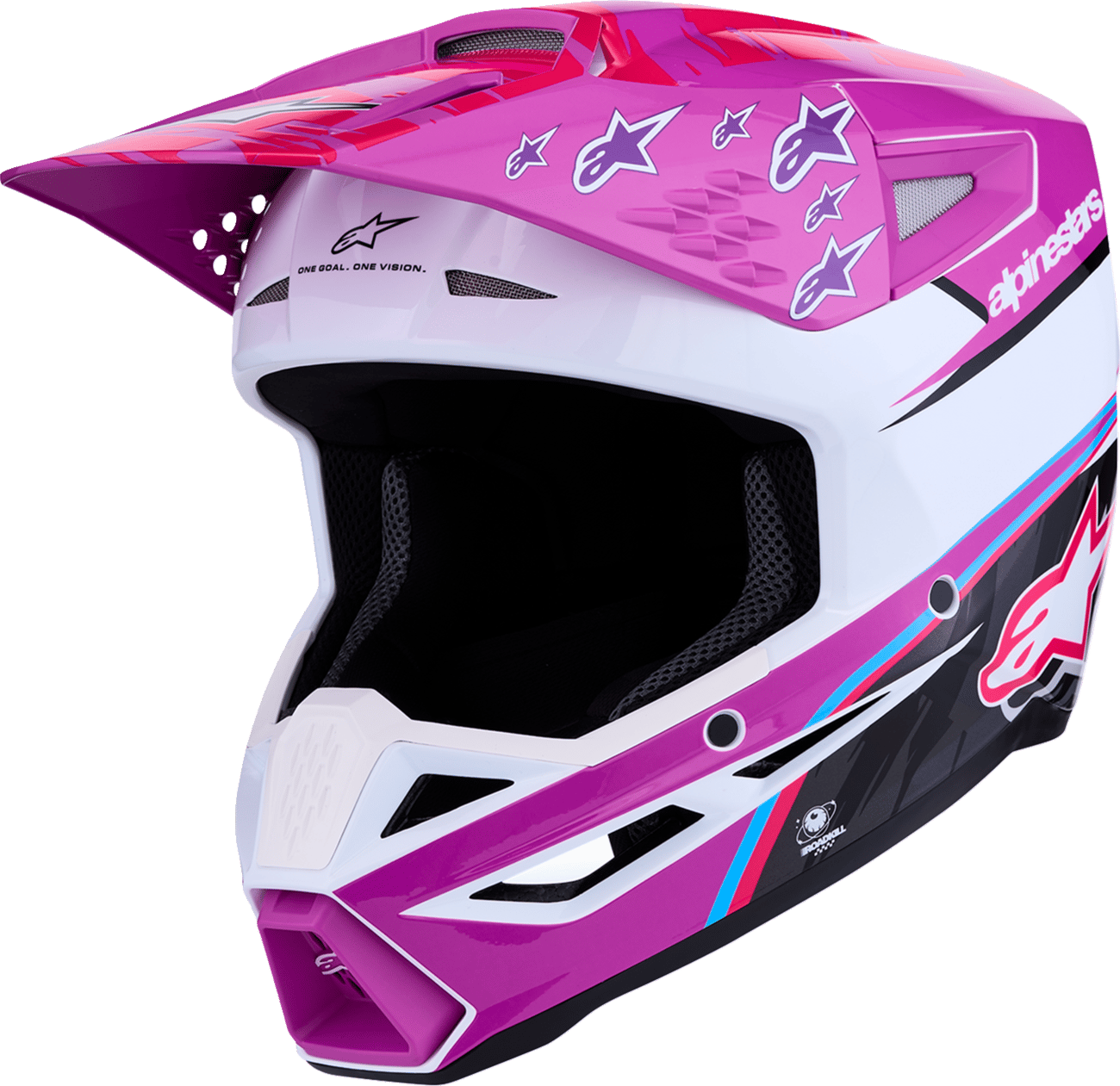 ALPINESTARS - 83009273222L - Sm3 Helmet - Falcon - Purple/White/Black/Pink Fluo - Large