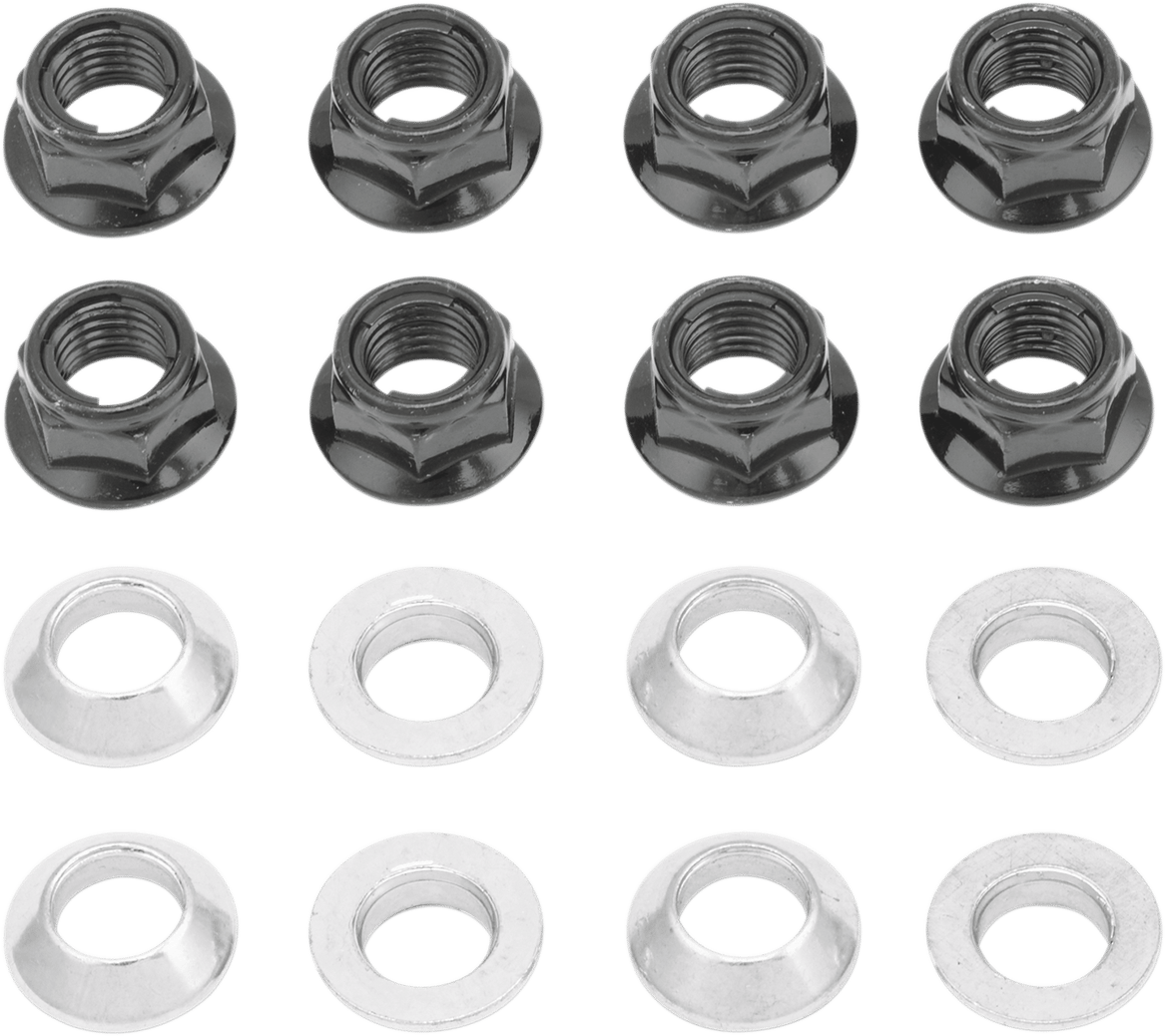 BOLT - 2005LUGS - Flange Lug Nut - Locking - Silver - 8-Pack
